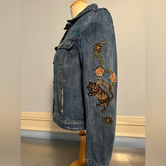 Zadig & Voltaire - RARE Kioky Tattoo embroidered denim jean jacket - Picture 7 of 16